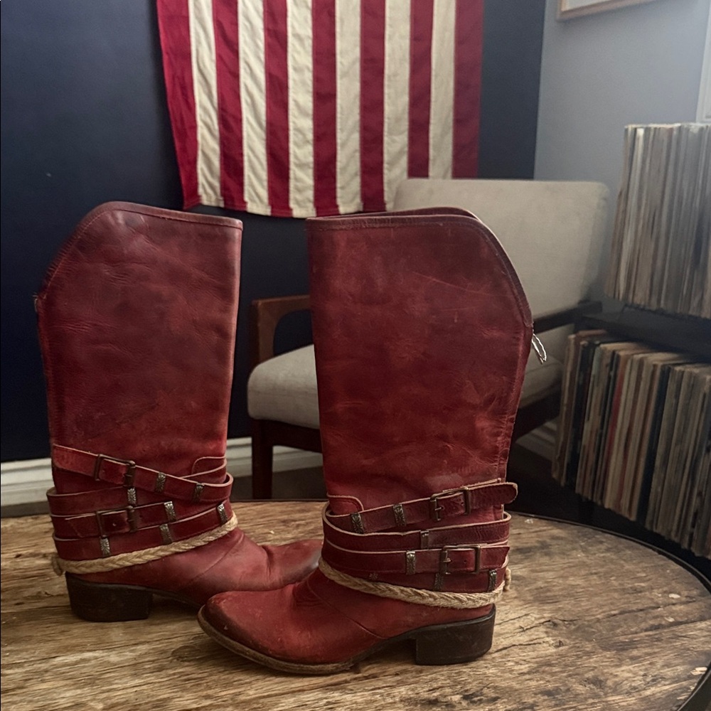 Freebird Red Heeled Boots